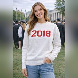 NWT HillFlint 100% Merino Wool University Class of 2018 Sweater
